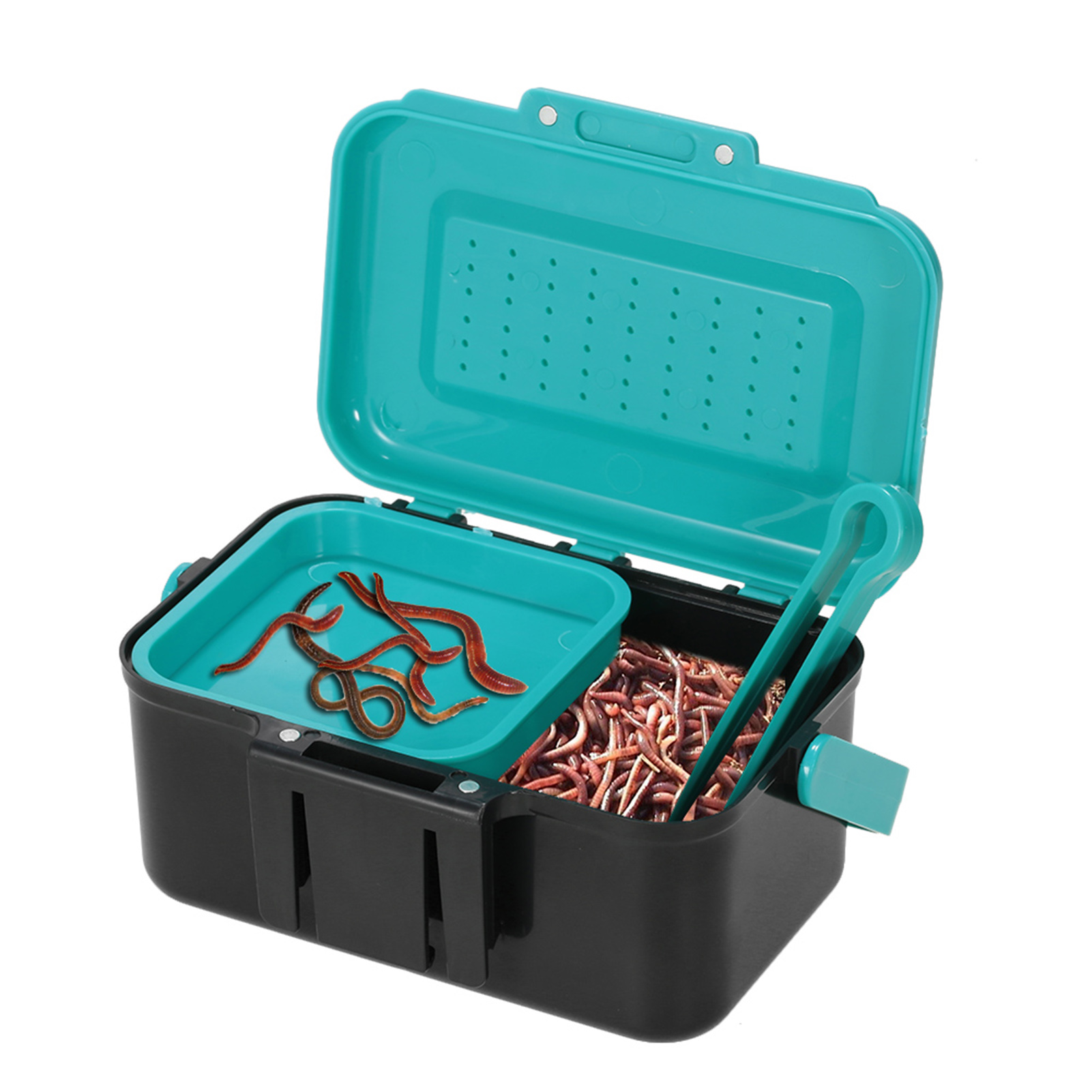 Fish Finder Case - กล่องใส่เหยื่อตกปลาแบบพกพา กล่องใส่เหยื่อสด ตะขอเบ็ด กล่องใส่ไส้เดือน กล่องใส่อุปกรณ์ตกปลาแบบคาดเอว สำหรับตกปลากลางแจ้ง