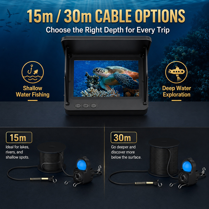 กล้องตรวจจับปลาใต้น้ำ 1080P HD - Fishing Depth Finder บทวิจารณ์และราคา