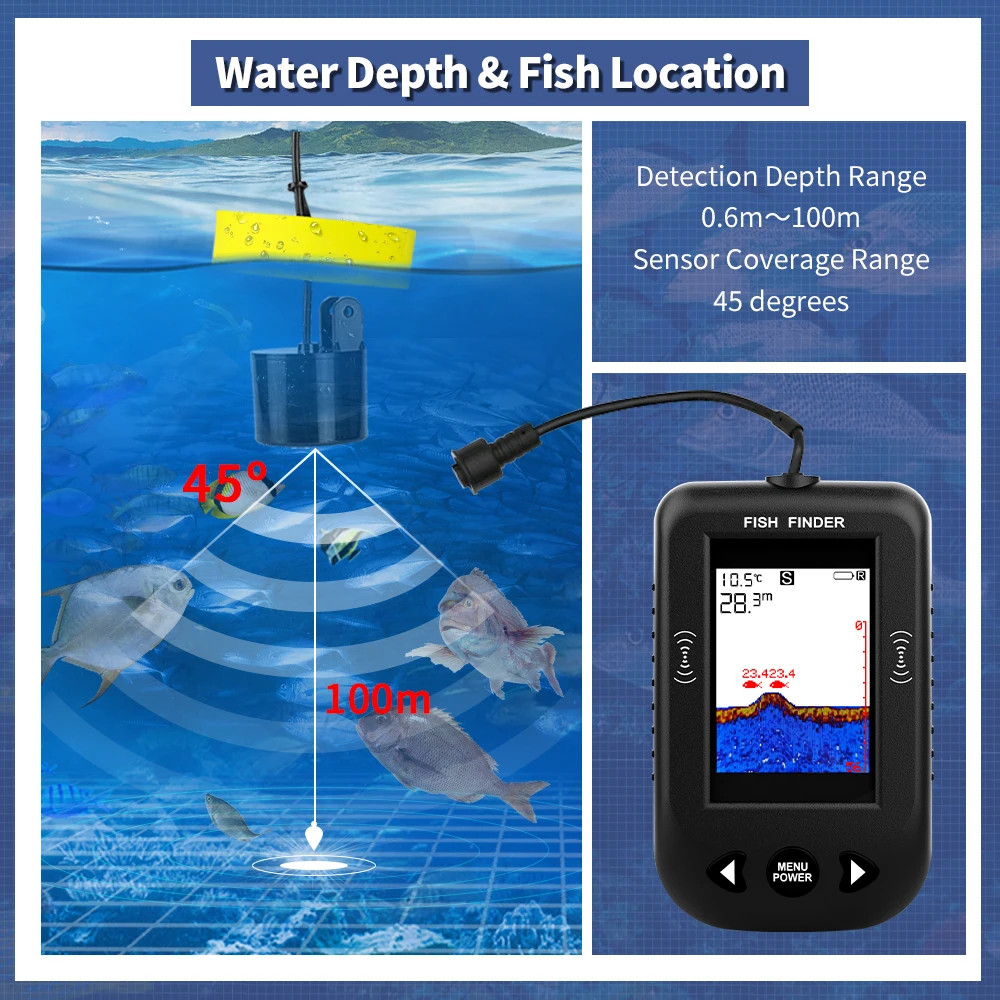เครื่องหาปลา Erchang XF03 45 อ - Fish Finder Transducer บทวิจารณ์และราคา