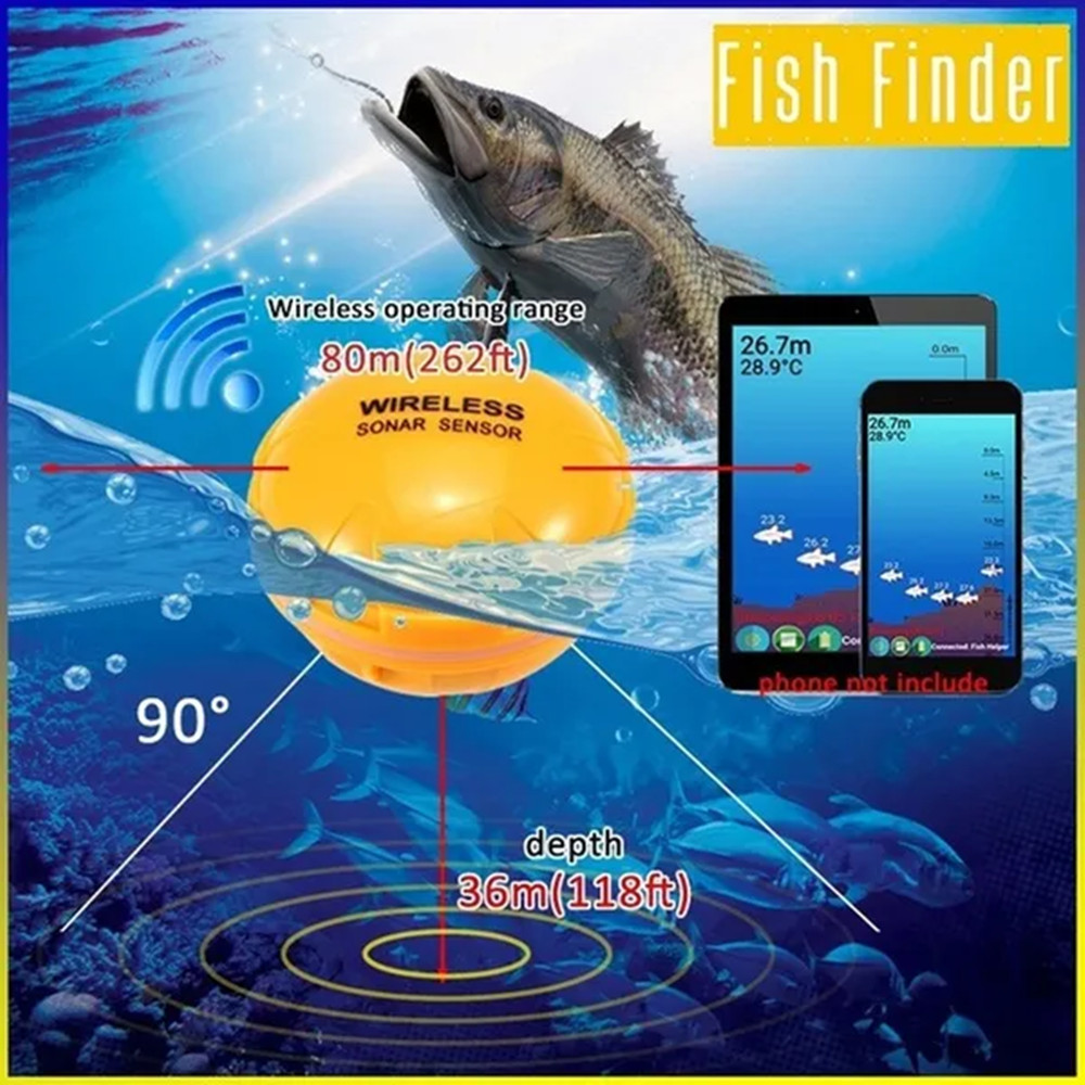 PUPOPAN 100M ยี่ห้อใหม่โทรศัพท - Fish Finder Transducer บทวิจารณ์และราคา