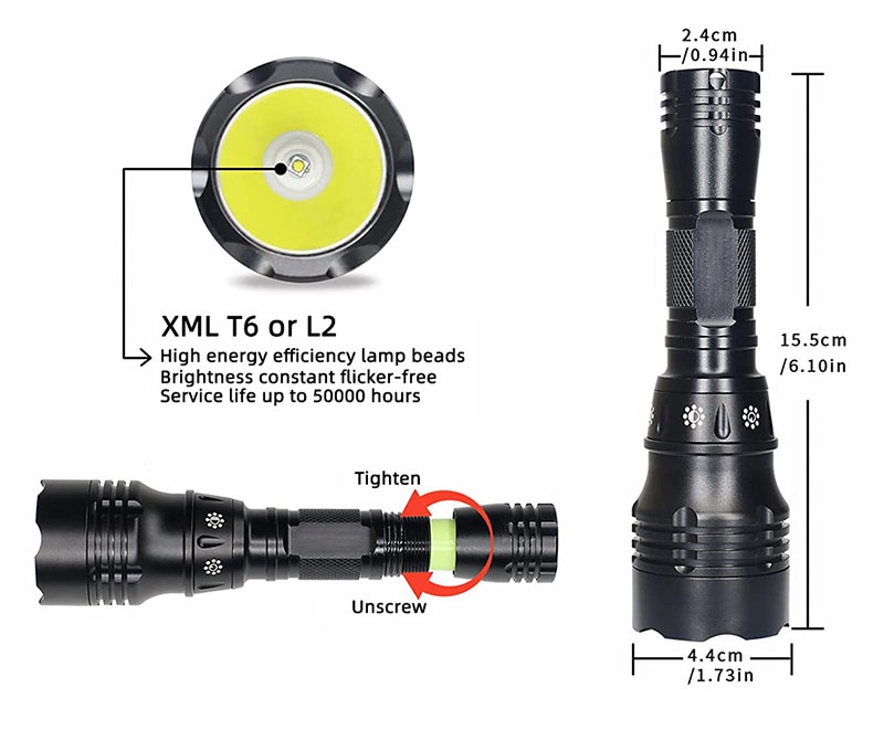 ไฟฉายดำน้ำแบบพกพา 10W T6 L2 LE - Fish Finder Charger บทวิจารณ์และราคา